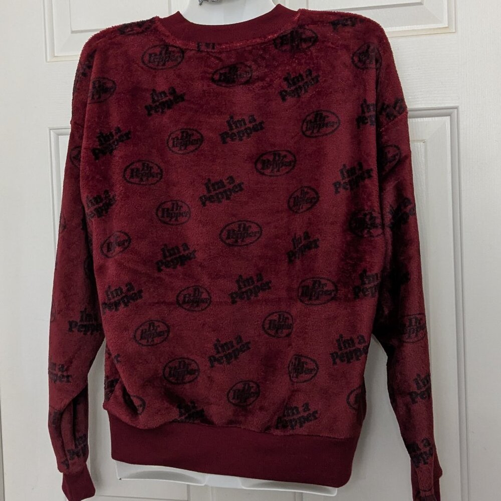 Dr Pepper Women's Cozy Sweater Red With Black Logo Size XSmall NWT - Picture 6 of 9